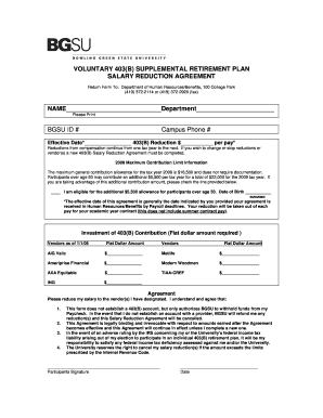 403(B) Salary Reduction Agreement