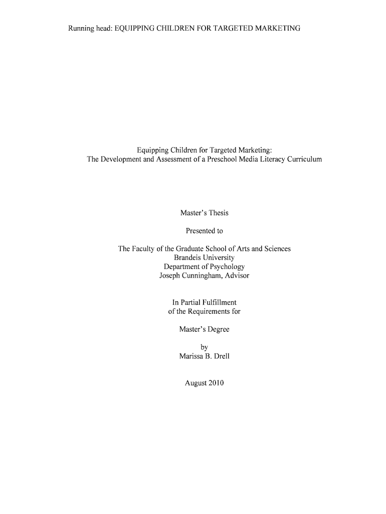 EQUIPPING CHILDREN FOR TARGETED - Brandeis IR Preview on Page 1