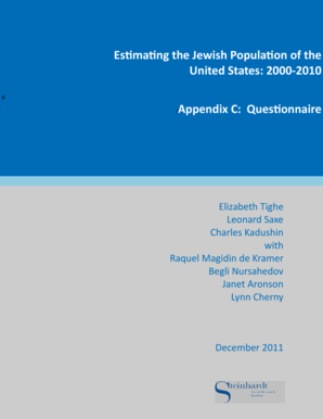 Jewish Population Survey Questionnaire