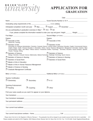 Graduation Application Form