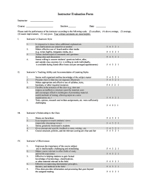 Instructor Evaluation Form