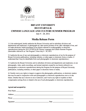 Media Release Form