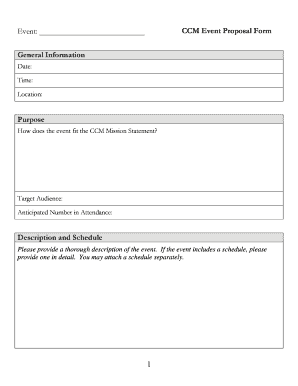 1 Event: CCM Event Proposal Form General Information Purpose ...