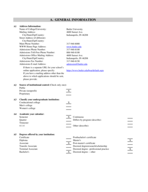 Butler University Admissions Application