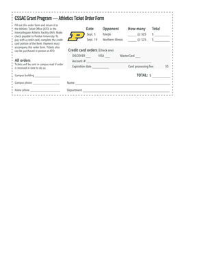 Athletics Ticket Order Form
