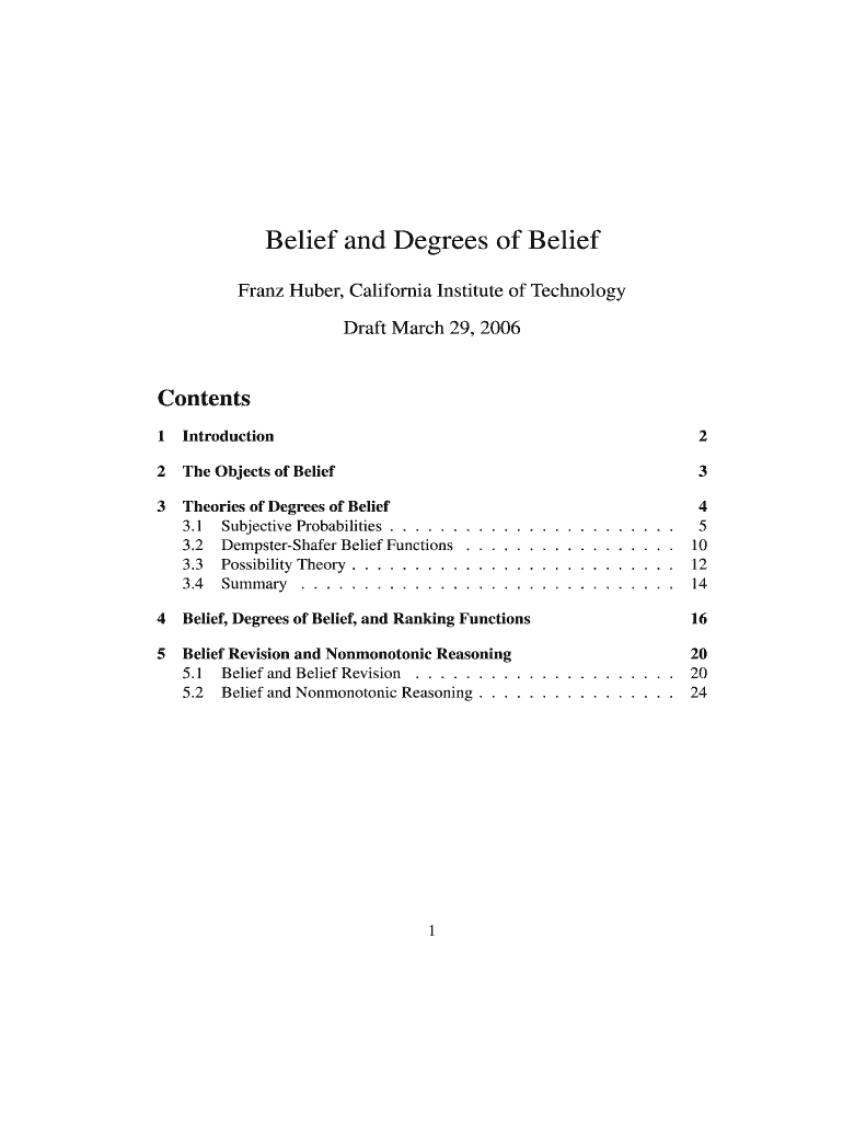 Belief and Degrees of Belief - California Institute of Technology - hss caltech Preview on Page 1