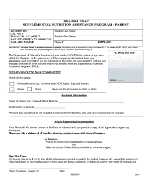 SNAP Verification Form
