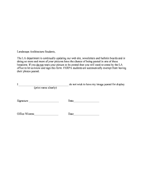 Photo Release Form (.pdf) - Landscape Architecture Department - landscape calpoly