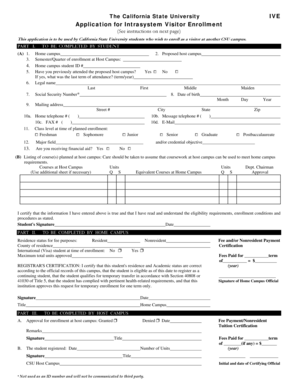 California State University IVE Application