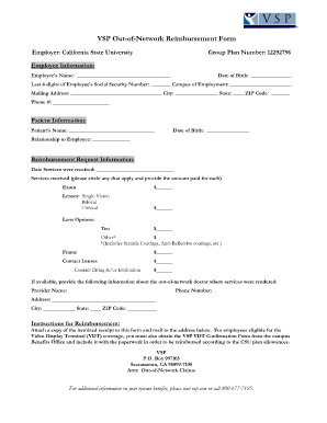 VSP Out-of-Network Reimbursement Form