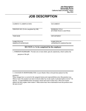Job Description Form