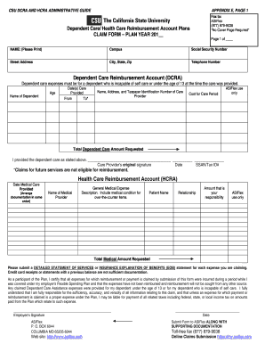 Dependent Care and Health Care Reimbursement Form