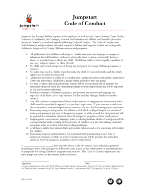 Jumpstart Code of Conduct Agreement