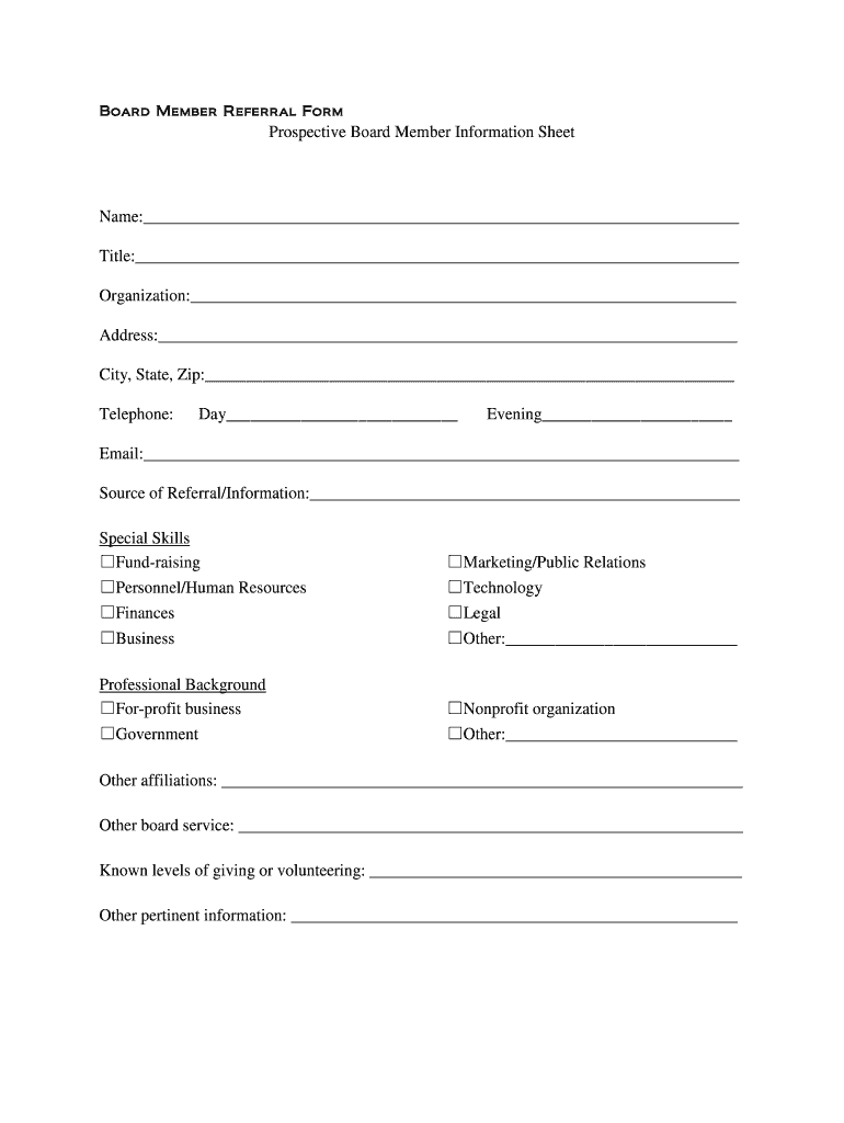 List Of Board Of Directors Template Fill Online Printable Fillable 