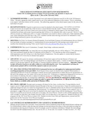 Check Request Supporting Documentation Requirements