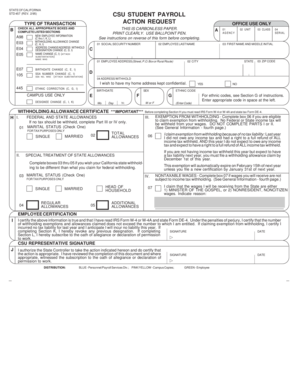 California Student Payroll Action Request Form