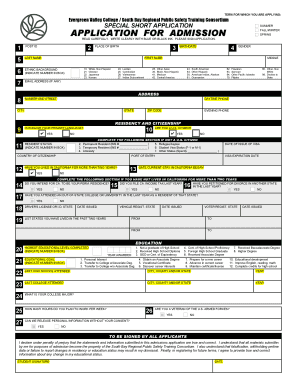 Evergreen Valley College Admission Application