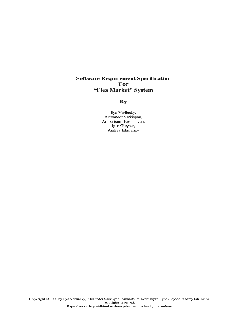 Flea Market System Preview on Page 1