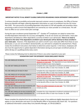 Vision Insurance Dependents Worksheet