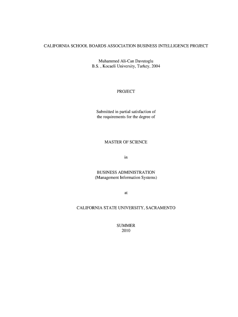 California School Boards Association Business Intelligence Project Preview on Page 1
