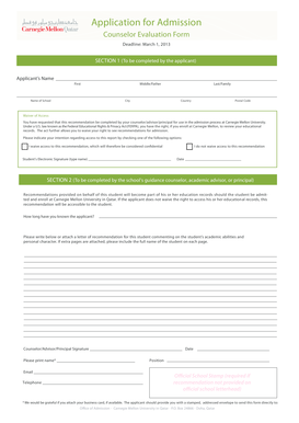 Carnegie Mellon University Admission Application