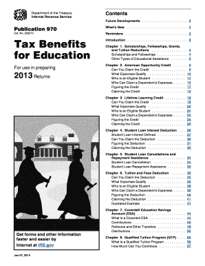 IRS Publication 970 Tax Benefits for Education