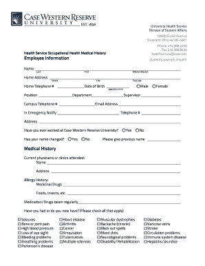 employee medical form pdf