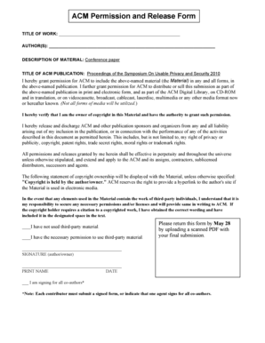 ACM Permission and Release Form