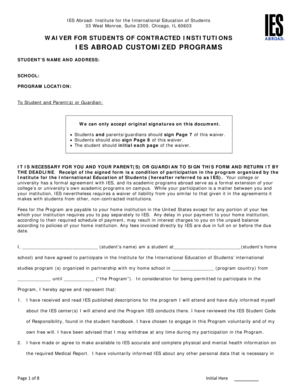 IES Abroad Waiver for Students