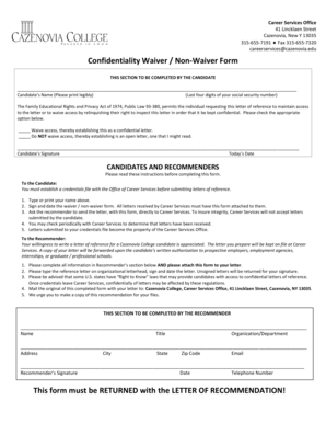 Confidentiality Waiver Form