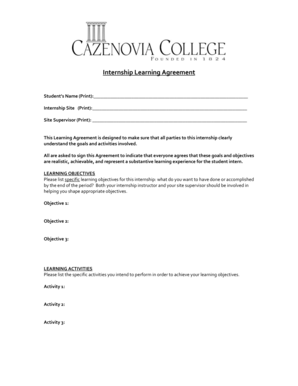 Internship Learning Agreement