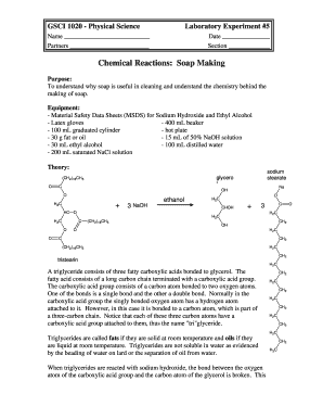 chemical reactions in soap making form
