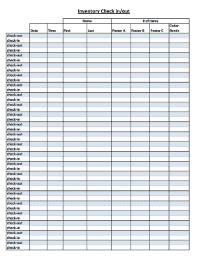 Inventory Check In/Out Form