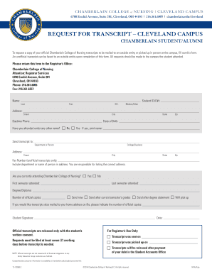 chamberlain college of nursing alumni form