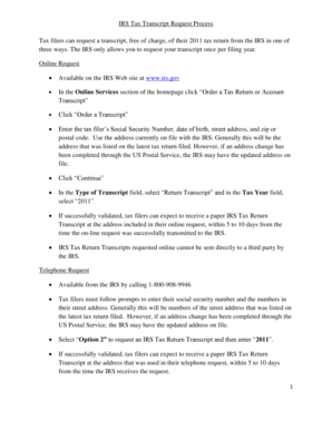 IRS Tax Transcript Request Process