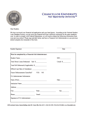 Chancellor University Financial Aid Form