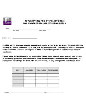 F Policy Form Application