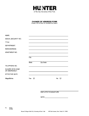 Change of Address Form