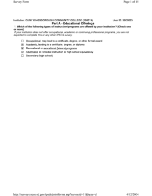 IPEDS Survey Form