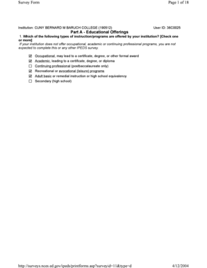 IPEDS Survey Form