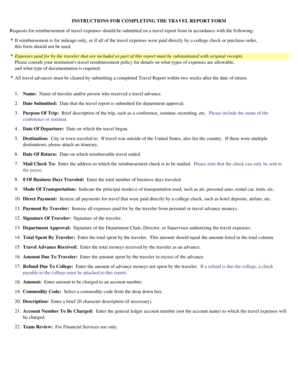 Travel Expense Reimbursement Form