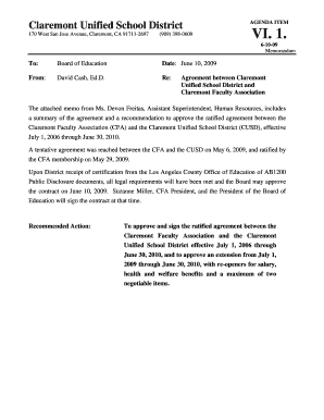 Memo sample format - Memo form - Claremont Unified School District - cusd claremont