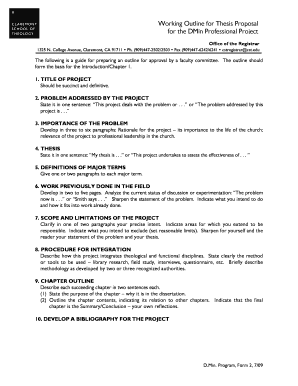 Working Outline for Thesis Proposal for the DMin Professional Project - media cst