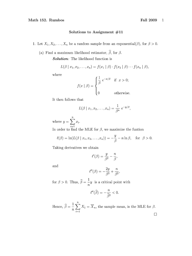 be a random sample from an exponential( Preview on Page 1