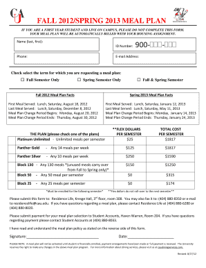 family meal planning template