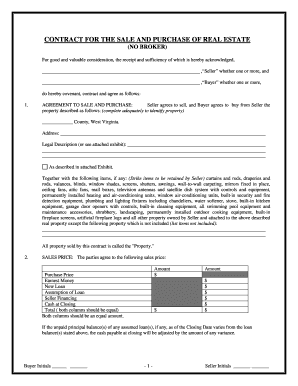 Purchase and sale agreement template - blank real estate contract
