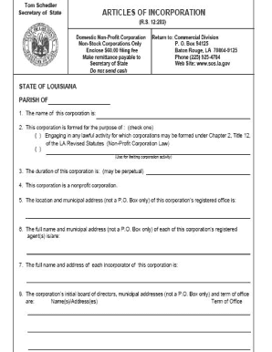 Article Of Incorporation Sle Fill Online Printable Fillable Blank Pdffiller Articles Of Incorporation Template