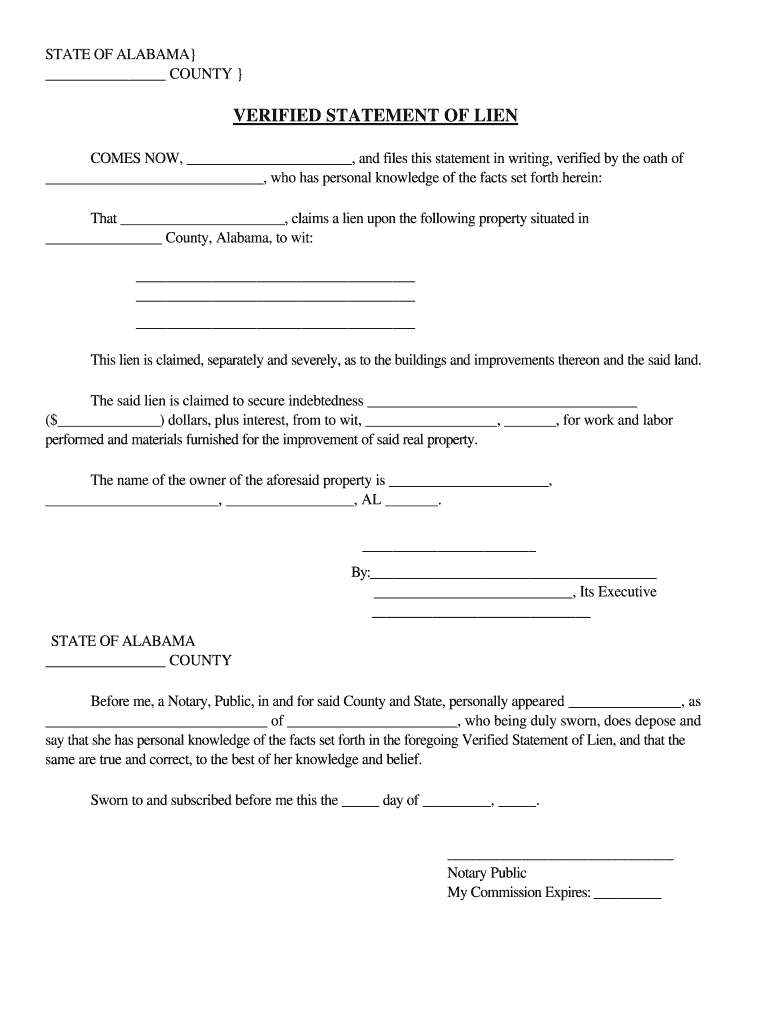 lien release form alabama Preview on Page 1