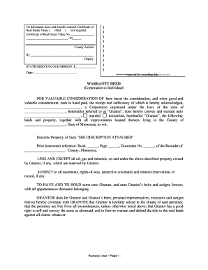 Minnesota Warranty Deed from Corporation to Individual