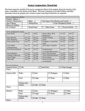 Delaware Buyer's Home Inspection Checklist